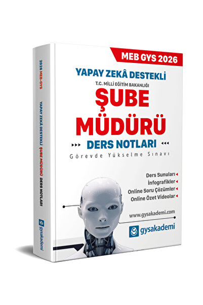Data Yayınları 2026-2027 MEB Yapay Zeka Destekli GYS Şube Müdürü gyskademi De...