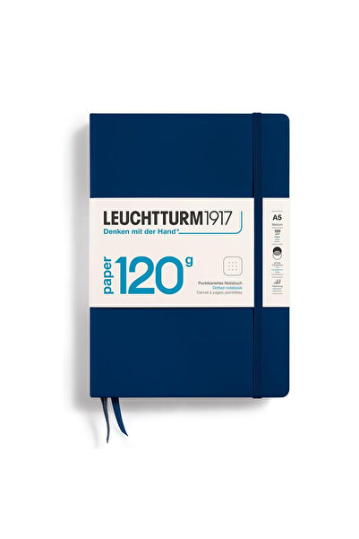 Leuchtturm1917 Caiet A5 cu buline, 120 g, cartonată cartonată, albastru marin...