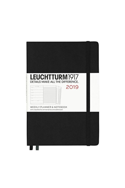 Leuchtturm1917 Agenda Săptămânală + Caiet A5 2019 Negru Leuchtstand