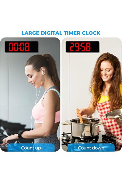 Generic 13" Digital Wall Clock with Remote, Dual Alarm, Timer, Temperature - Red