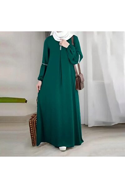 FASHION Solid Abaya Desert Luxe Classic Modest Long Dress for Women