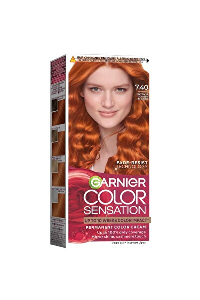 Garnier Color Sensation 7.4 Intense Amber Permanent Hair Dye with Ammonia, 112 ml