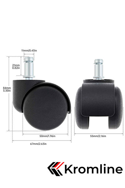 Cromline Office Sofa Chair Wheel 5 Pieces with 50 Mm Pins