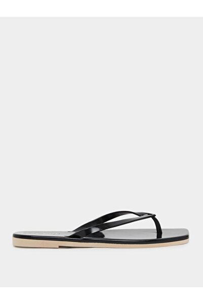 Styli Black Plain Flip Flops