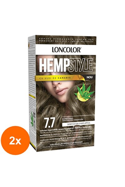 Loncolor Set of 2 x Hempstyle Permanent Hair Dye with Cannabis Oil, 7.7 Tobac...