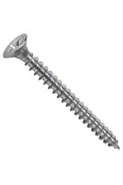 NO BRAND SEA countersunk head dowel screw 8.0x100/60 TX40 white zinc (50 pcs/box)