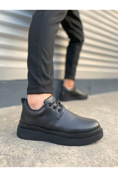 Joy Ayakkabı حذاء JY03 Luxor الرياضي الكلاسيكي للرجال ذو الأربطة CST - أسود