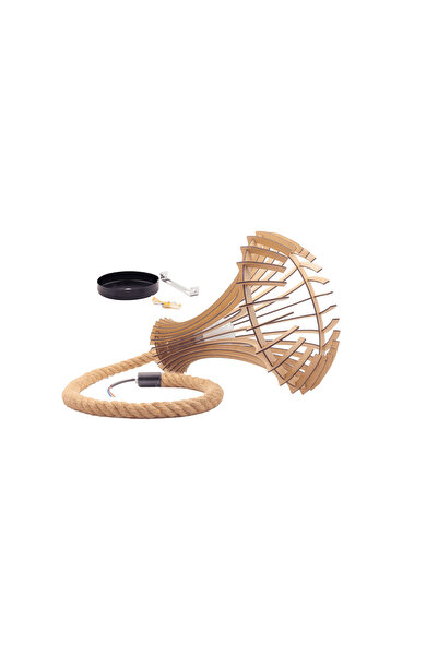 Gravarelaser Wood and Rope Chandelier