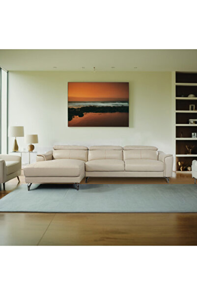 micasa Elegant and Modern Design 3-Seater Top Grain Leather Sectional Sofa