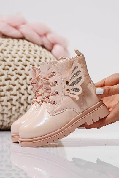 Zaira Ροζ γούνινες μπότες για κορίτσια από οικολογικό δέρμα Melania #23142 - 26