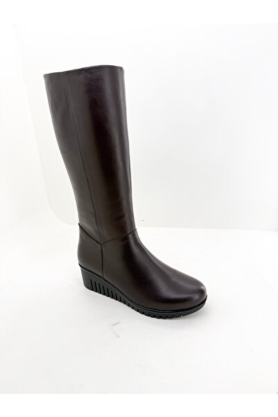 Deripabuc Γνήσιες δερμάτινες καφέ γυναικείες μπότες TRC-2007