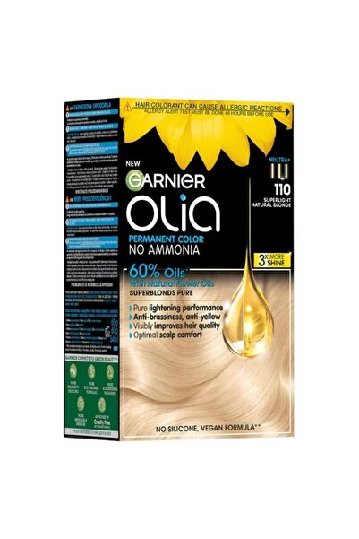 Garnier Set 2 x Permanent Hair Color Without Ammonia, 110 Super Light Blonde, Olia, 112 ml