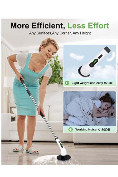 Generic Electric Cleaning Brush with 9 Replaceable Heads - Electric Spin Scrubber for Kitchen & Bathro