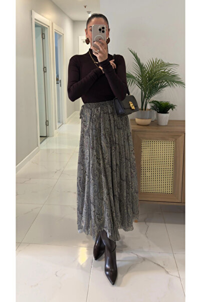 My Blog Φούστα σιφόν με πράσινο έθνικ σχέδιο - 251102