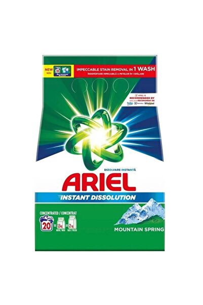 Ariel Set 2 x Detergent de Rufe Pudra Automat Mountain Spring, 20 Spalari, 1.5 kg