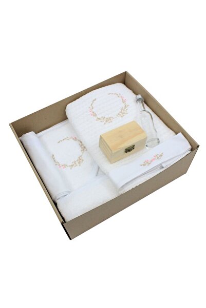 PRICHINDEL Set botez din bumbac, crem cu roz, variantă pentru sezonul rece, 7...