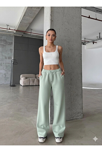 Seçkin Trend 3 Thread Fleece-Lined Oversized Tracksuit Mint Green