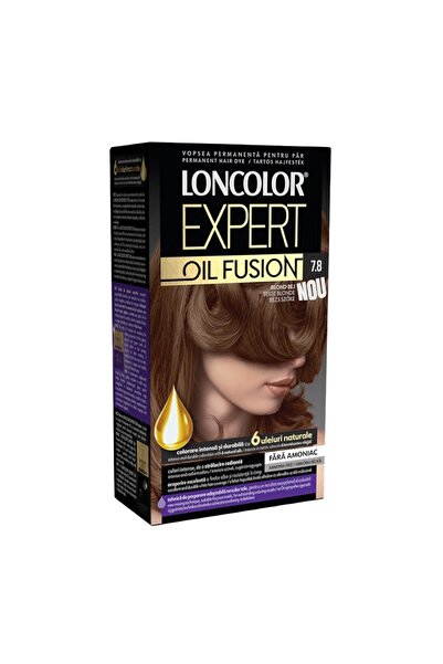 Loncolor Expert Set 3 x Vopsea de Par Permanenta Oil Fusion, 7.8 Blond Bej, 1...