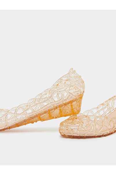 Styli Glitter Look Flat Jelly Shoes