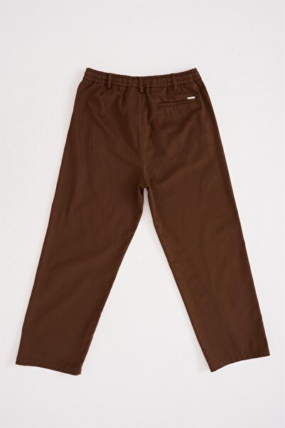 Machinist Oversized Gabardine Elastic Trousers Brown