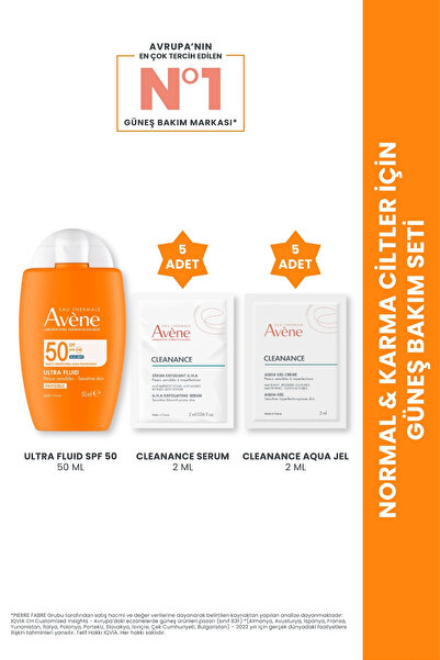 Avene Normal & Karma Ciltler İçin Güneş Bakım Seti (Serum + Jel) Hediyeli