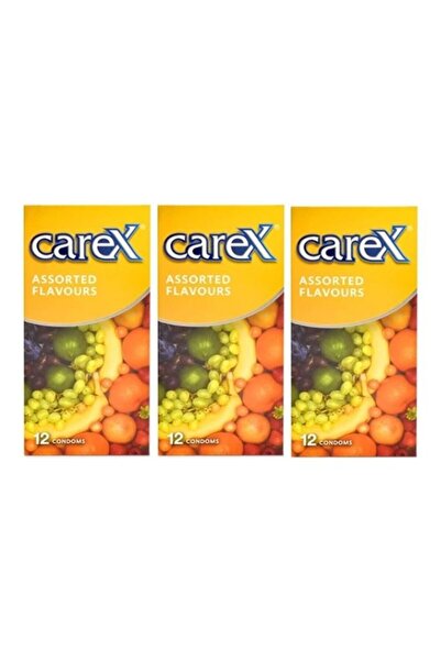 CAREX عبوة من 3 واقيات ذكرية بنكهات متنوعة