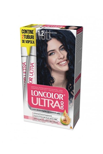 Loncolor Ultra Set 2 x Vopsea de Par Permanenta Max 1.2 Negru Albastru, 200 ml