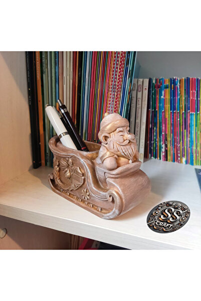 SS Craft حامل أقلام سانتا كلوز المرح على شكل زلاجة، مخصص لعيد الميلاد - مطلي ...