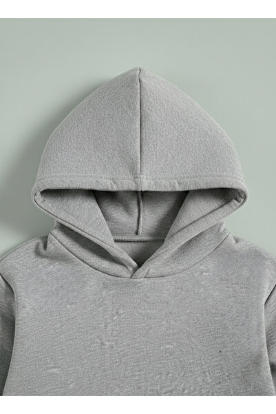 LORVEX Sweatshirt - Tracksuit Set Children Hooded Set Uçan Tekme Printed 3 Thread Raised Lettering