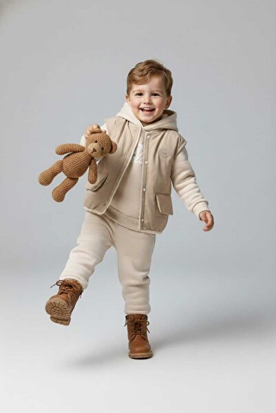 Mamman's Winter, Hooded , Vest Set 3-Piece Unisex Baby Kids Set for Girls and...
