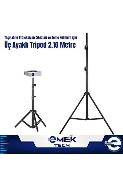 PİNK İTHALAT EMEKTECH Taşınabilir Projeksiyon Cihazları Kullanım için Üç Ayaklı Tripod 2.10 Metre