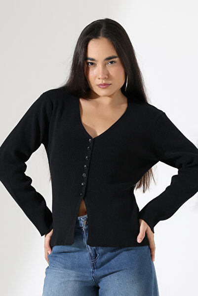 GND Women's Slim Fit Long Sleeve Basic Buttoned Cardigan