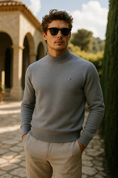 comstar Men's Basic Premium Comfort Long Gray Sweater