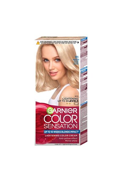 Garnier Set of 3 x Color Sensation 111 Ultra Silver Blonde Permanent Hair Dye with Ammonia, 110 ml