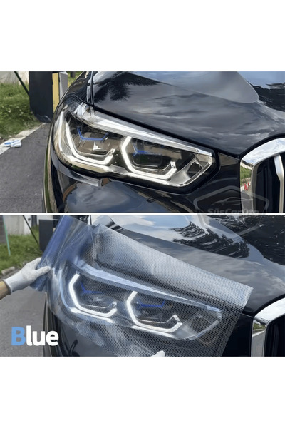 ŞüsCarOto Aksesuar Film pentru faruri cu model tip fagure cu hologramă albast...