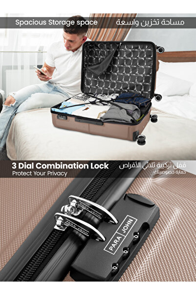 PARAJOHN Sparkle 20-Inch Cabin-Size (Small) ABS Hard Case Luggage Trolley Bag with 8 Spinner Wheels and Lock