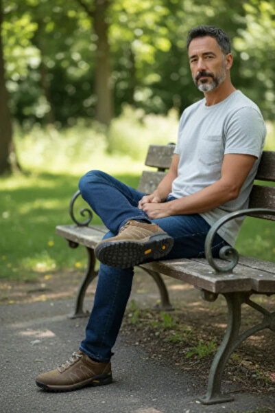 GokceKundura06 Men's Lace-Up Nubuck Outdoor Shoes