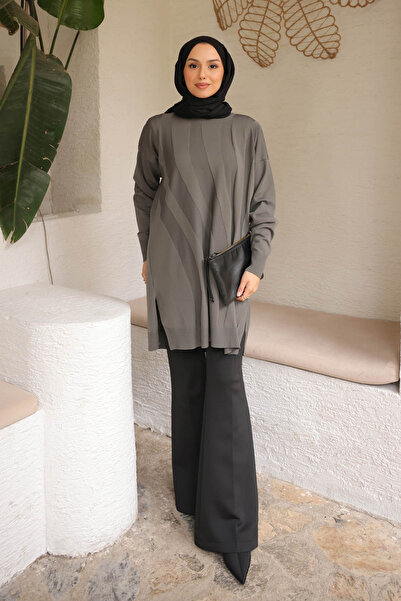 İmajButik Smoked Cold Yarn Mercerized Knitwear Tunic