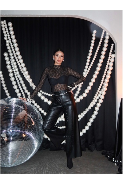 ESRAHELVACI Wide Leg Leather Pants