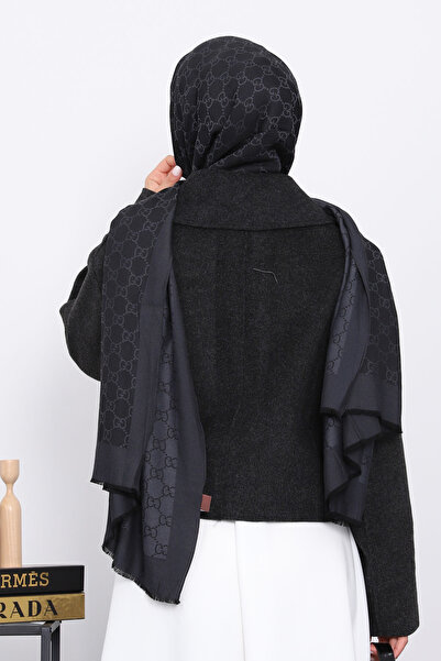 İmajButik Anthracite Short Buttoned Cashmere Jacket