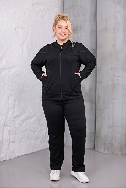 Siyezen Large Size Stone Embroidered Suit