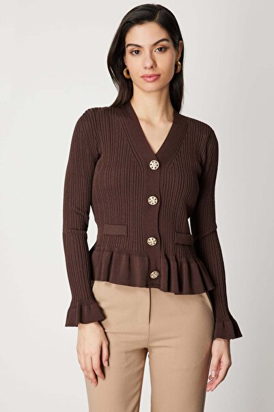 ON V-Neck Ornamental Buttoned Knitwear Cardigan