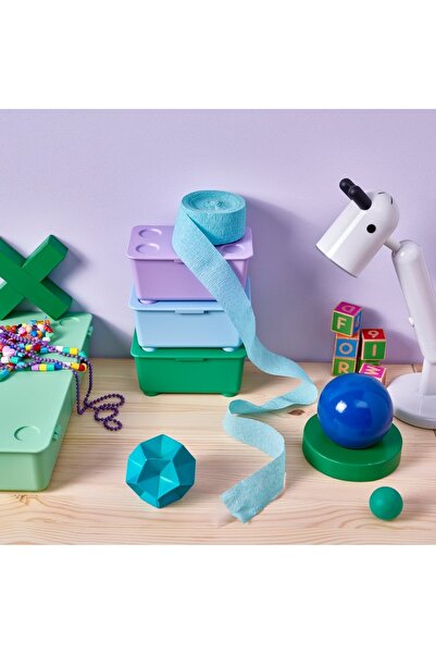 IKEA Glis New Colors, Children's Pencil and Paint Box & Storage Container Glis 3-Piece Lilac Blue Green Color