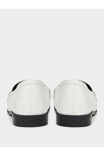 Styli White Chain Detail Loafers