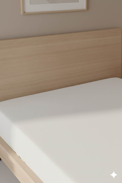 FAVORA 100% Cotton Ranforce Premium Single Plus Fitted Sheet - White