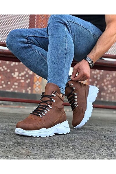 Mhoda Shoes Rlx07 Men's Sports Casual Lace-Up Leather Boots Cbt - Tan