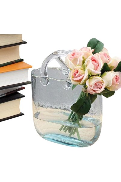 Generic Shape Clear Glass Purse Vase - Handmade Fish Bowl Flower Vase (Transparent)