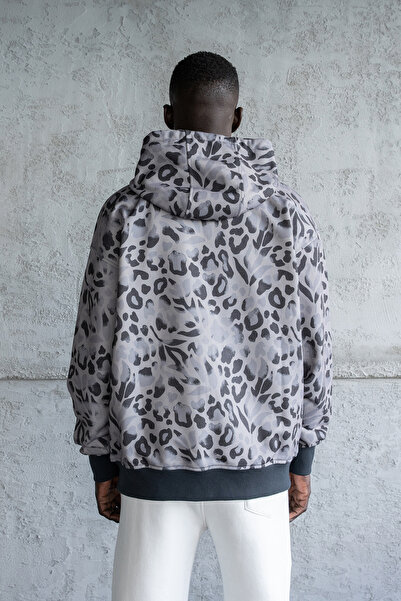 Machinist Hanorac cu fermoar pentru bărbați, cu model, fum