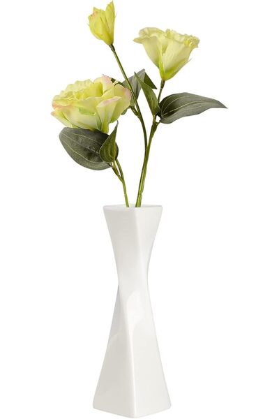 AZONEE White Ceramic Flower Vase, Modern Bud Vase for Home Decor