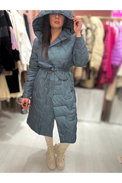 Brielle Women's Puffer Quilted Jacket with Long Sleeves - Premium Petrol Blue